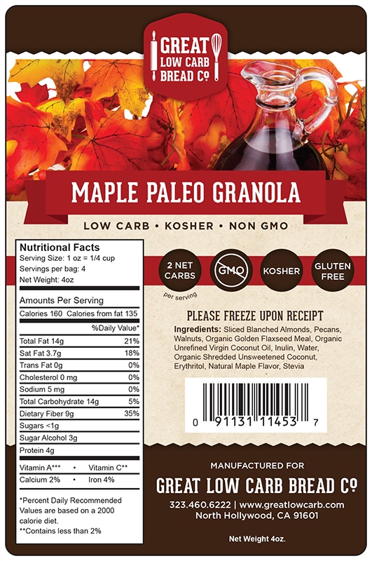 LCF 157 WO18937 Maple Paleo Granola 4oz