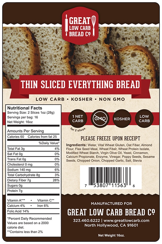 LCF173 WO21732 Thin Sliced Everything Bread 16ozOP